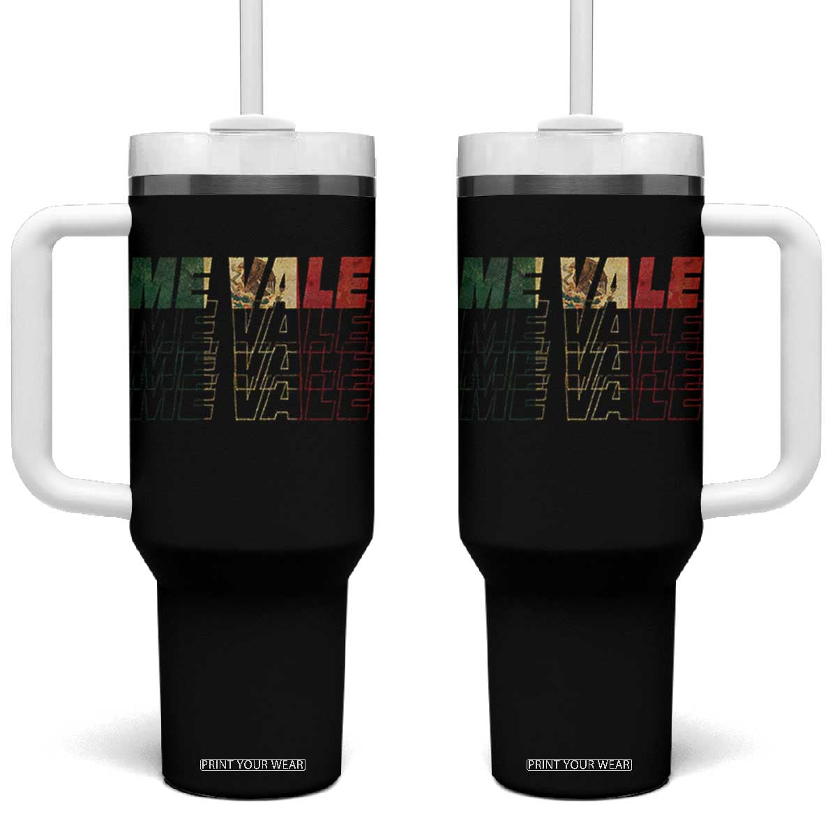 Me Vale Mexican Flag Tumbler With Handle Sarcastic Saying Latino Spanish Slang TS10 One Size: 40 oz Black Print Your Wear