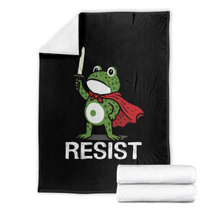 Resist Frog With Sword Throw Blanket No Kings Portland Protest TS10 Black Print Your Wear