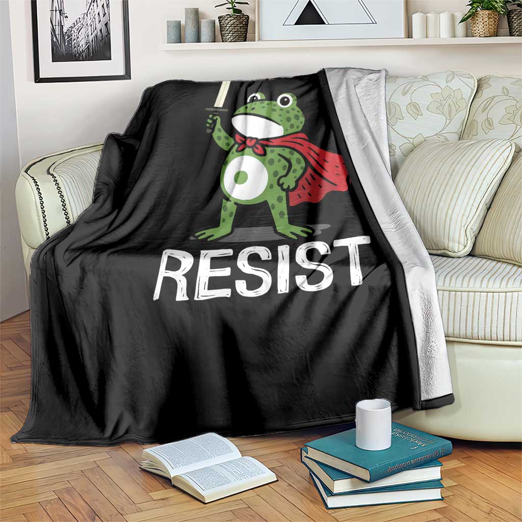 Resist Frog With Sword Throw Blanket No Kings Portland Protest TS10 Print Your Wear