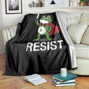 Resist Frog With Sword Throw Blanket No Kings Portland Protest TS10 Print Your Wear