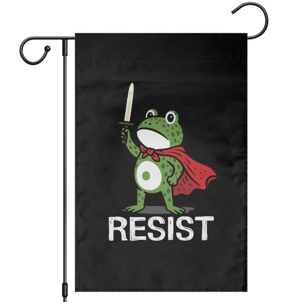 Resist Frog With Sword Garden Flag No Kings Portland Protest TS10 Black Print Your Wear