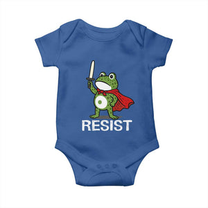 Resist Frog With Sword Baby Onesie No Kings Portland Protest TS10 Royal Blue Print Your Wear