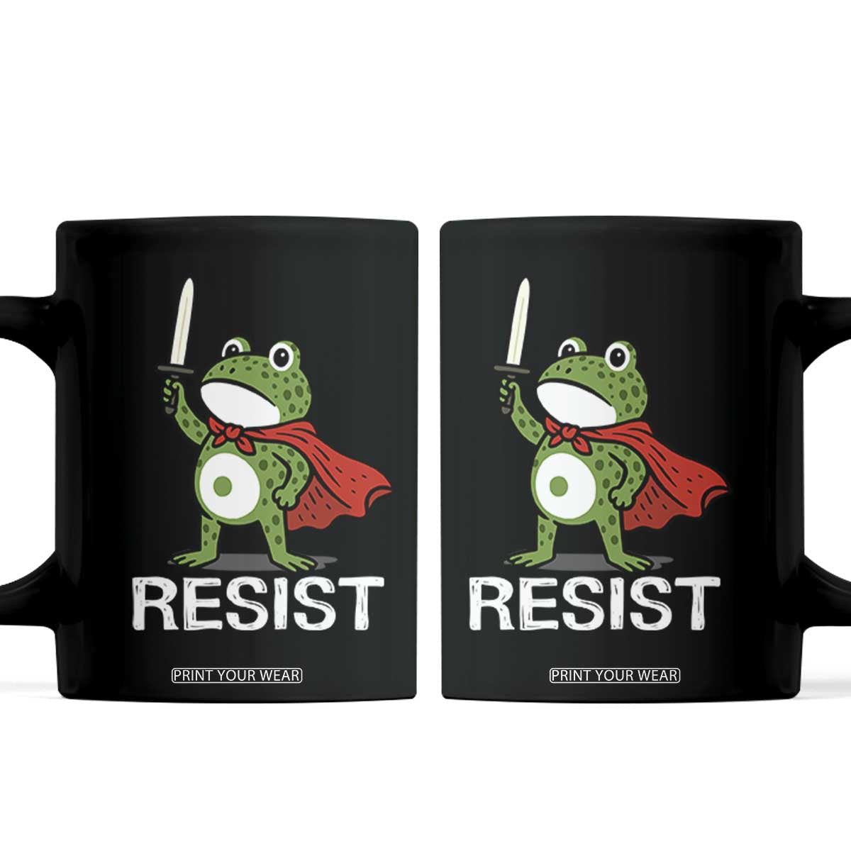Resist Frog With Sword Coffee Mug No Kings Portland Protest TS10 Black Print Your Wear