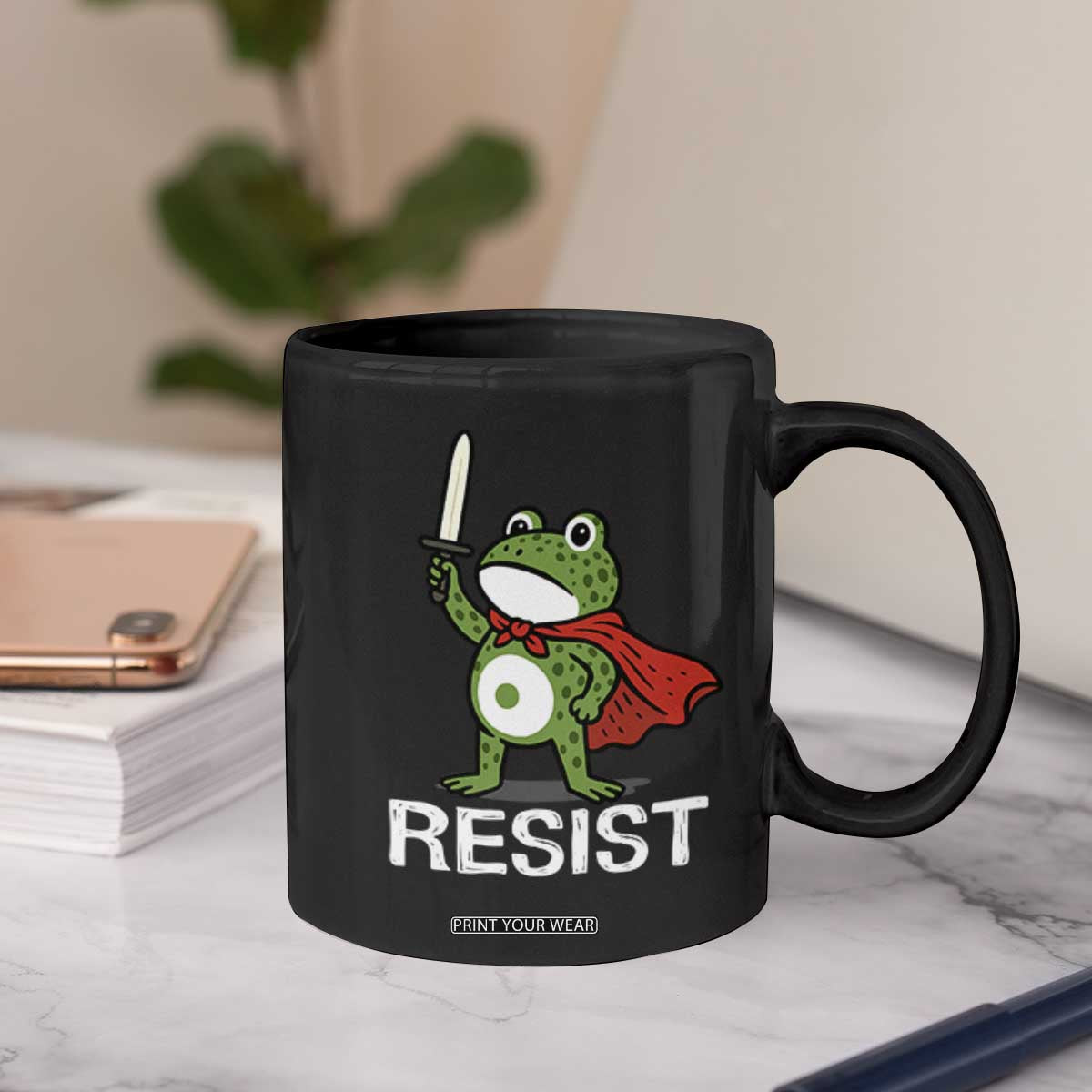 Resist Frog With Sword Coffee Mug No Kings Portland Protest TS10 Print Your Wear