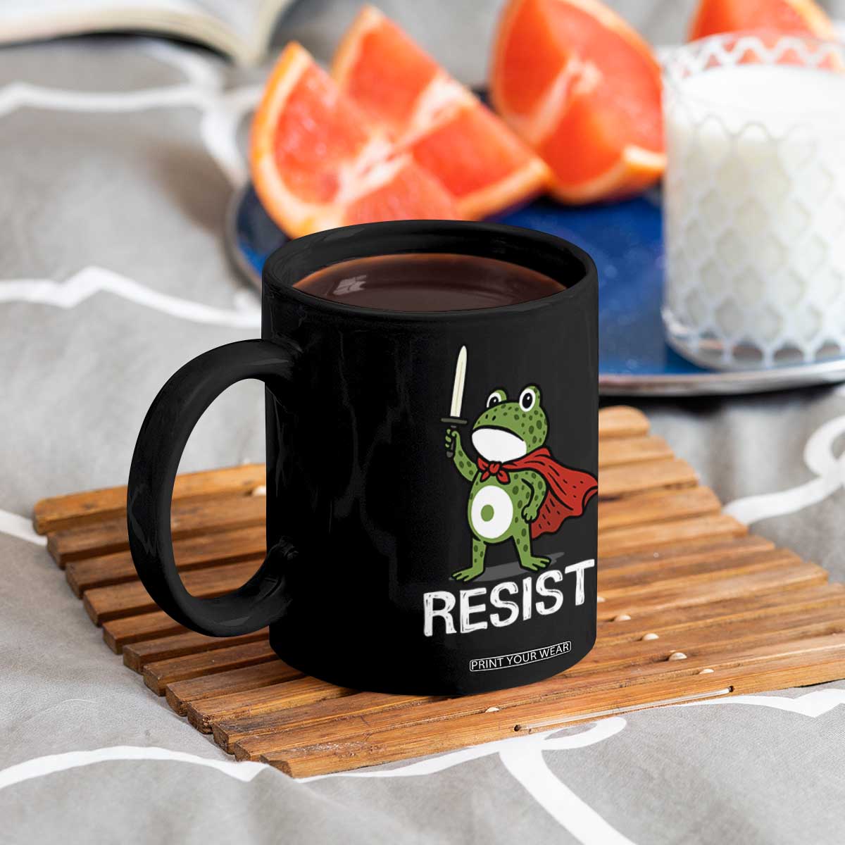 Resist Frog With Sword Coffee Mug No Kings Portland Protest TS10 Print Your Wear