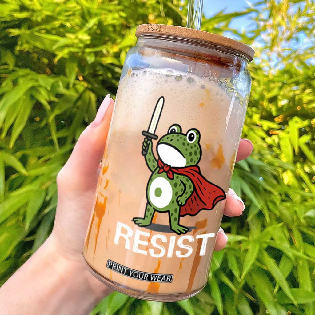 Resist Frog With Sword Glass Can No Kings Portland Protest TS10 Black Print Your Wear