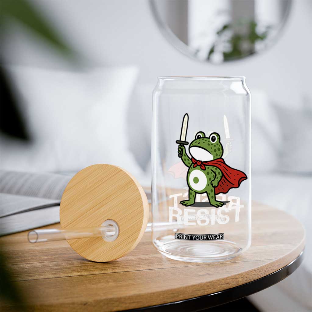 Resist Frog With Sword Glass Can No Kings Portland Protest TS10 Print Your Wear