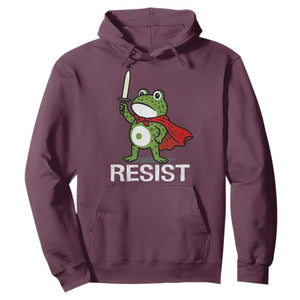 Resist Frog With Sword Hoodie No Kings Portland Protest TS10 Maroon Print Your Wear
