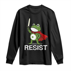 Resist Frog With Sword Long Sleeve Shirt No Kings Portland Protest TS10 Black Print Your Wear