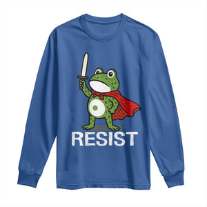 Resist Frog With Sword Long Sleeve Shirt No Kings Portland Protest TS10 Royal Blue Print Your Wear