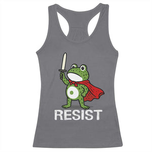 Resist Frog With Sword Racerback Tank Top No Kings Portland Protest TS10 Charcoal Print Your Wear