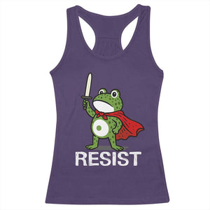 Resist Frog With Sword Racerback Tank Top No Kings Portland Protest TS10 Purple Print Your Wear
