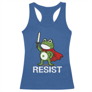 Resist Frog With Sword Racerback Tank Top No Kings Portland Protest TS10 Royal Blue Print Your Wear