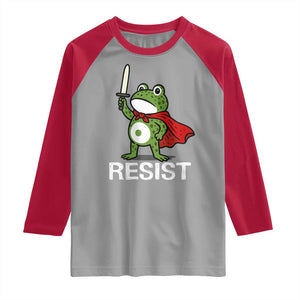 Resist Frog With Sword Raglan Shirt No Kings Portland Protest TS10 Sport Gray Red Print Your Wear