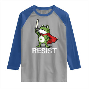 Resist Frog With Sword Raglan Shirt No Kings Portland Protest TS10 Sport Gray Royal Print Your Wear
