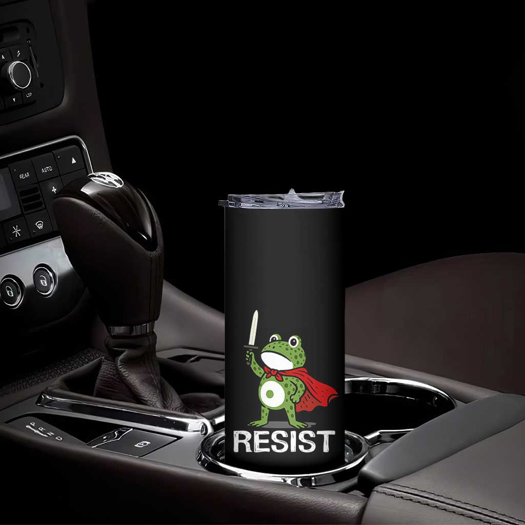 Resist Frog With Sword Skinny Tumbler No Kings Portland Protest TS10 Print Your Wear