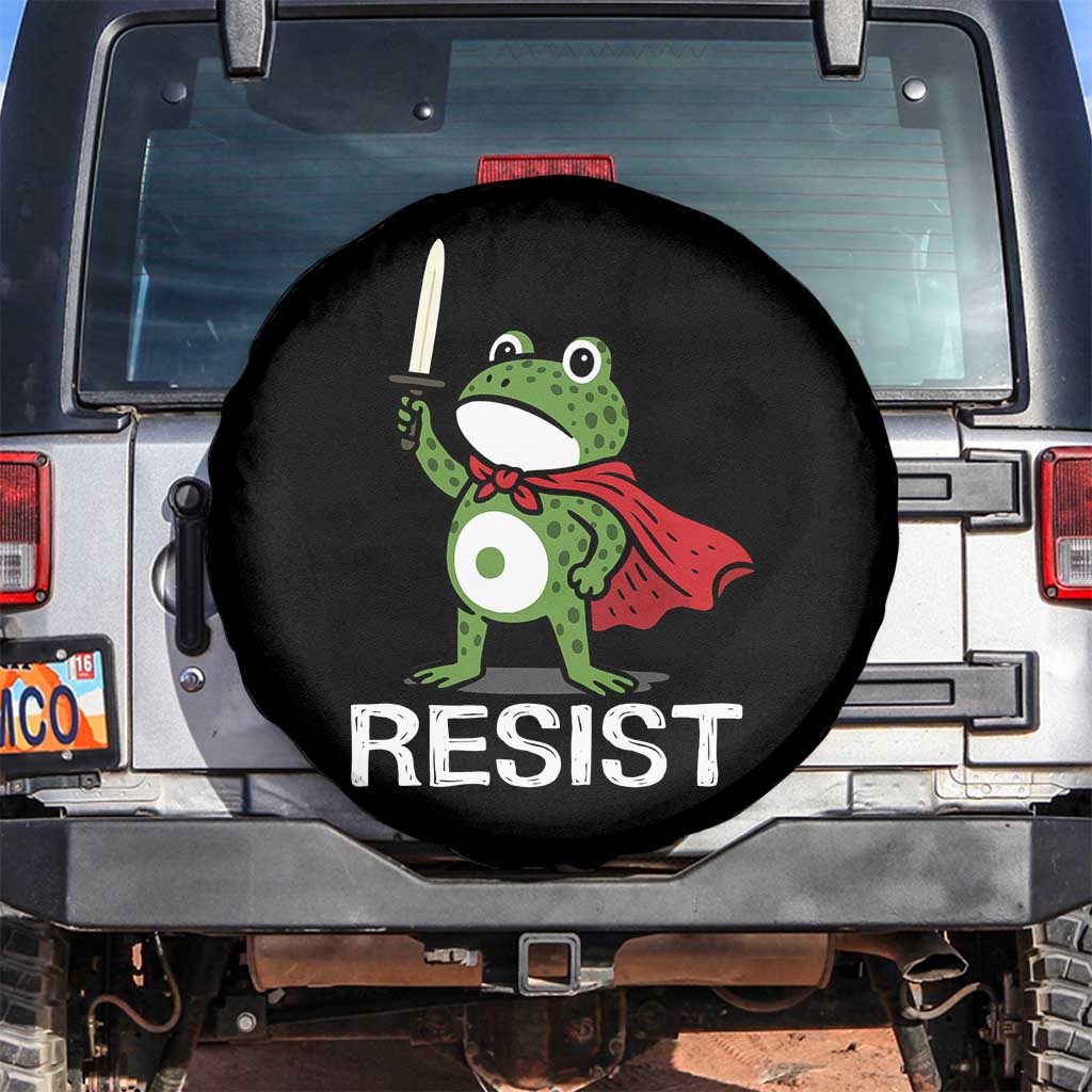 Resist Frog With Sword Spare Tire Cover No Kings Portland Protest TS10 No hole Black Print Your Wear