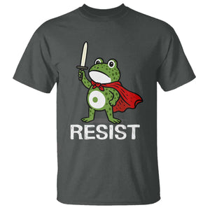 Resist Frog With Sword T Shirt No Kings Portland Protest TS10 Dark Heather Print Your Wear