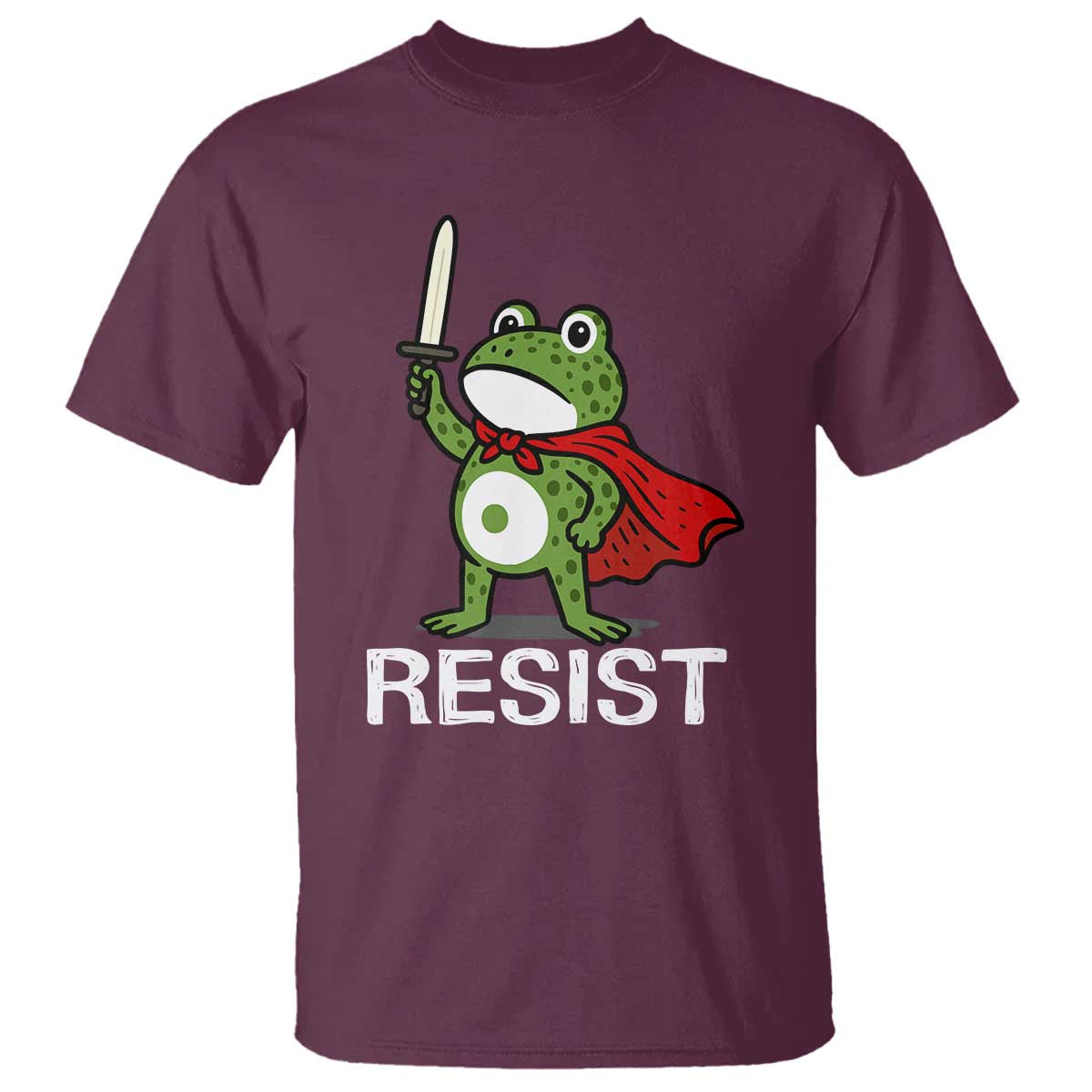 Resist Frog With Sword T Shirt No Kings Portland Protest TS10 Maroon Print Your Wear