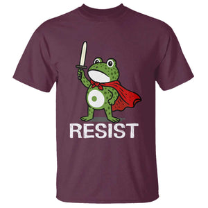 Resist Frog With Sword T Shirt No Kings Portland Protest TS10 Maroon Print Your Wear