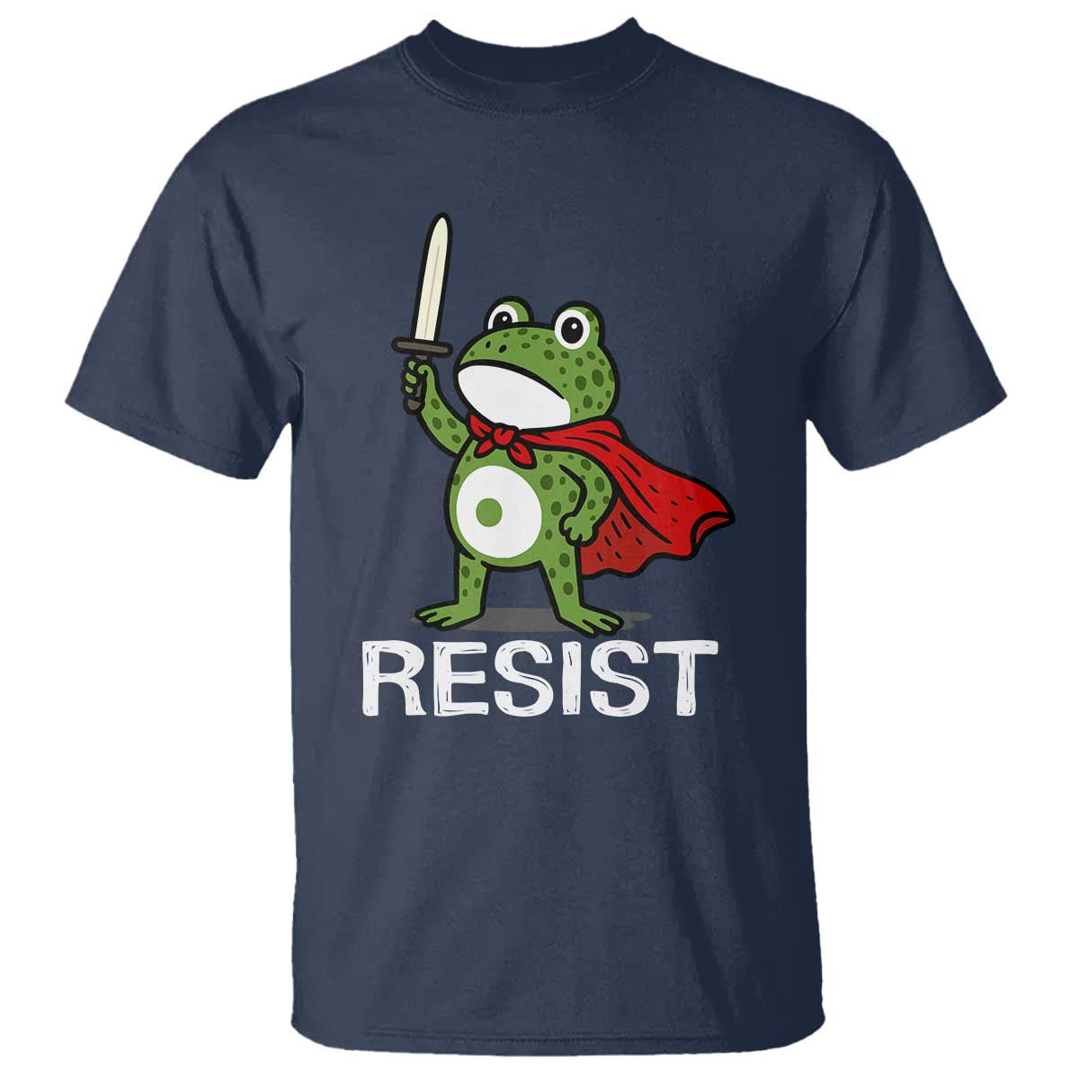 Resist Frog With Sword T Shirt No Kings Portland Protest TS10 Navy Print Your Wear