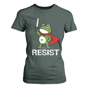 Resist Frog With Sword T Shirt For Women No Kings Portland Protest TS10 Dark Forest Green Print Your Wear