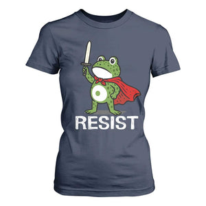 Resist Frog With Sword T Shirt For Women No Kings Portland Protest TS10 Navy Print Your Wear