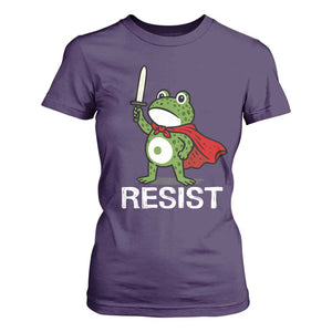 Resist Frog With Sword T Shirt For Women No Kings Portland Protest TS10 Purple Print Your Wear
