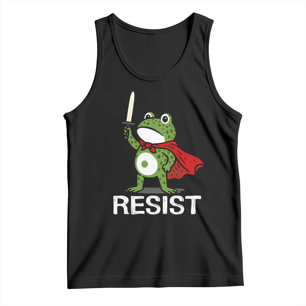 Resist Frog With Sword Tank Top No Kings Portland Protest TS10 Black Print Your Wear
