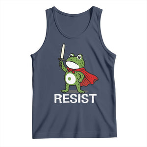 Resist Frog With Sword Tank Top No Kings Portland Protest TS10 Navy Print Your Wear