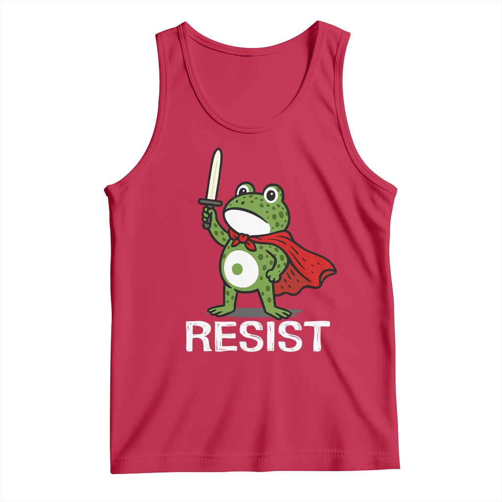 Resist Frog With Sword Tank Top No Kings Portland Protest TS10 Red Print Your Wear