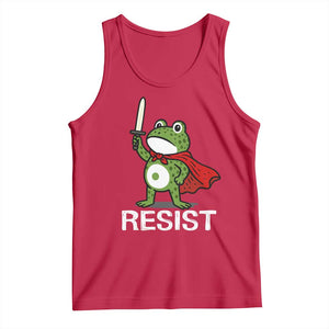 Resist Frog With Sword Tank Top No Kings Portland Protest TS10 Red Print Your Wear