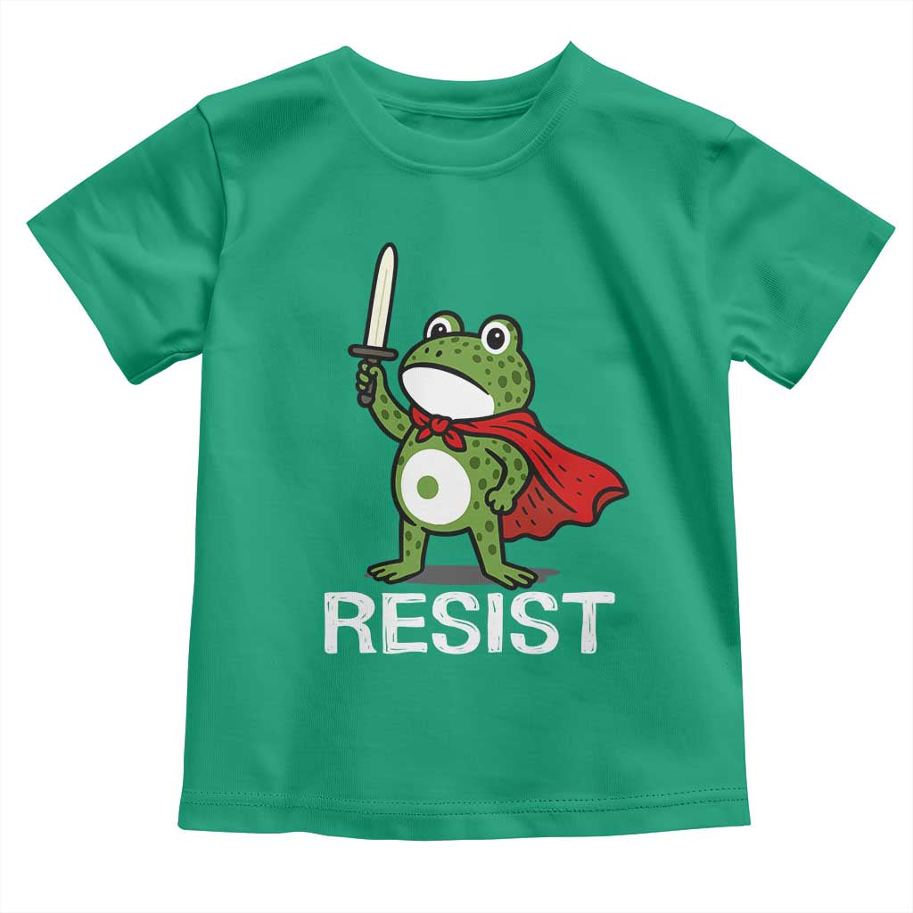 Resist Frog With Sword Toddler T Shirt No Kings Portland Protest TS10 Irish Green Print Your Wear