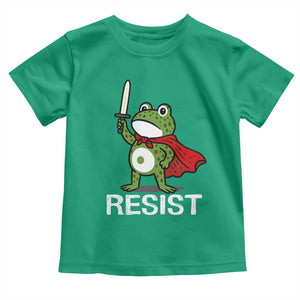 Resist Frog With Sword Toddler T Shirt No Kings Portland Protest TS10 Irish Green Print Your Wear