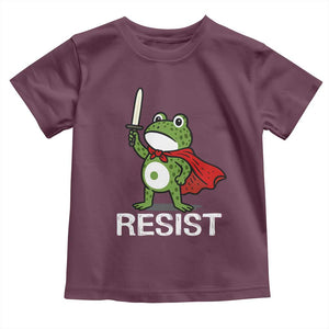 Resist Frog With Sword Toddler T Shirt No Kings Portland Protest TS10 Maroon Print Your Wear