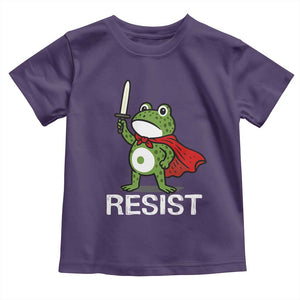 Resist Frog With Sword Toddler T Shirt No Kings Portland Protest TS10 Purple Print Your Wear