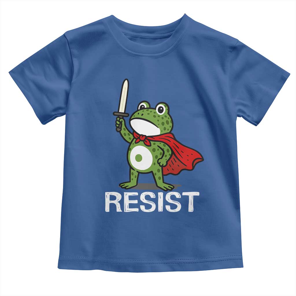 Resist Frog With Sword Toddler T Shirt No Kings Portland Protest TS10 Royal Blue Print Your Wear