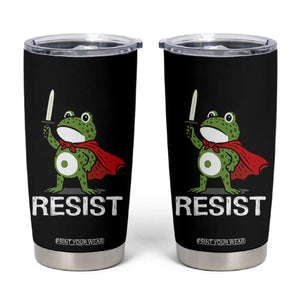 Resist Frog With Sword Tumbler Cup No Kings Portland Protest TS10 Black Print Your Wear