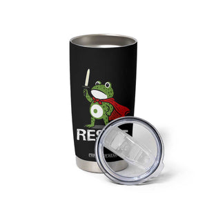 Resist Frog With Sword Tumbler Cup No Kings Portland Protest TS10 Print Your Wear