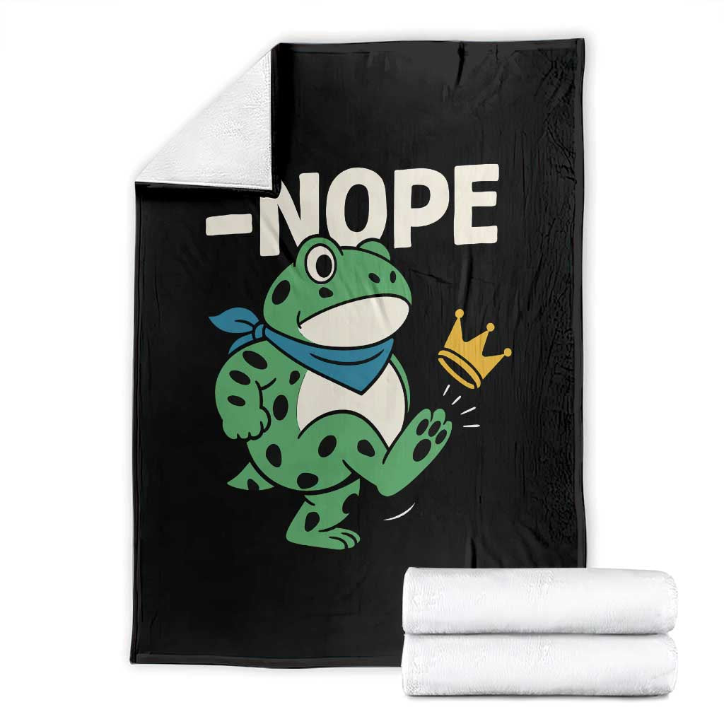 No Kings in America Portland Frog Throw Blanket Funny Political Meme TS10 Black Print Your Wear