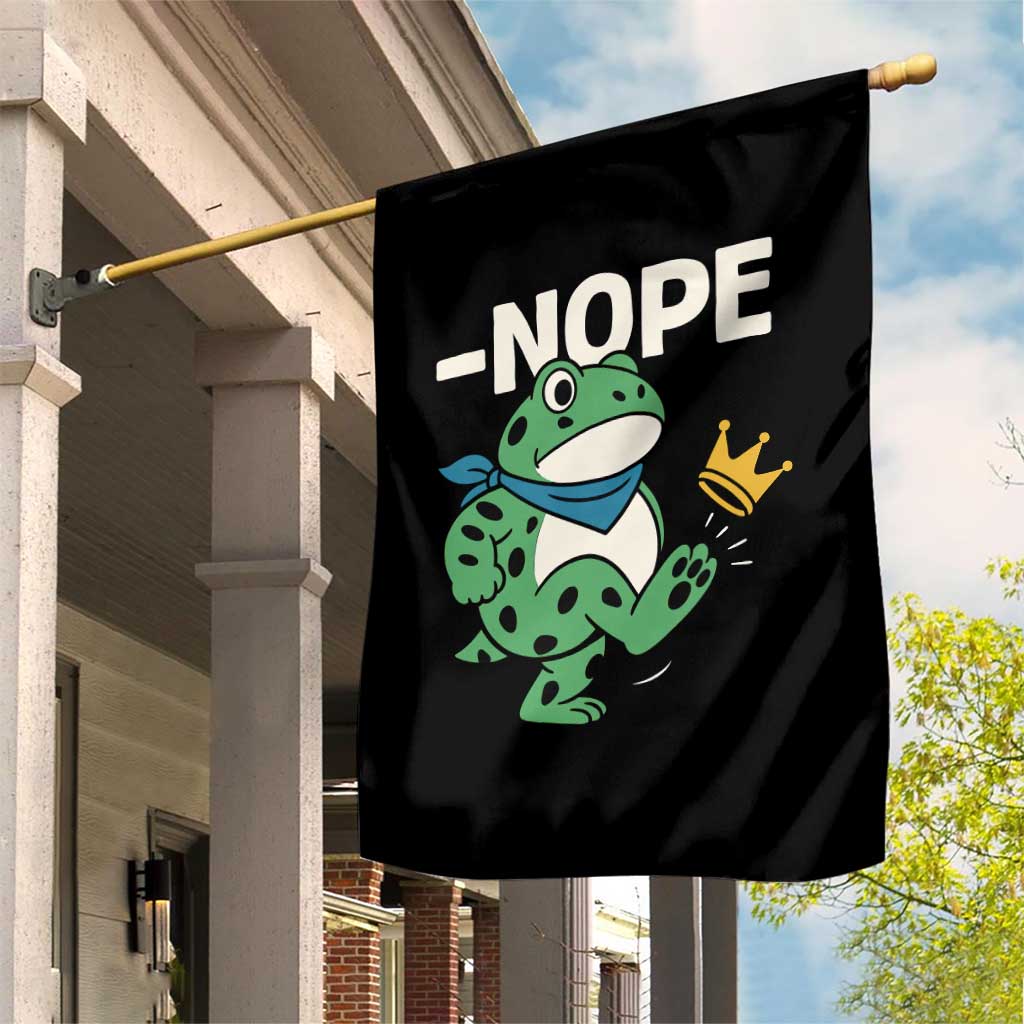 No Kings in America Portland Frog Garden Flag Funny Political Meme TS10 Print Your Wear