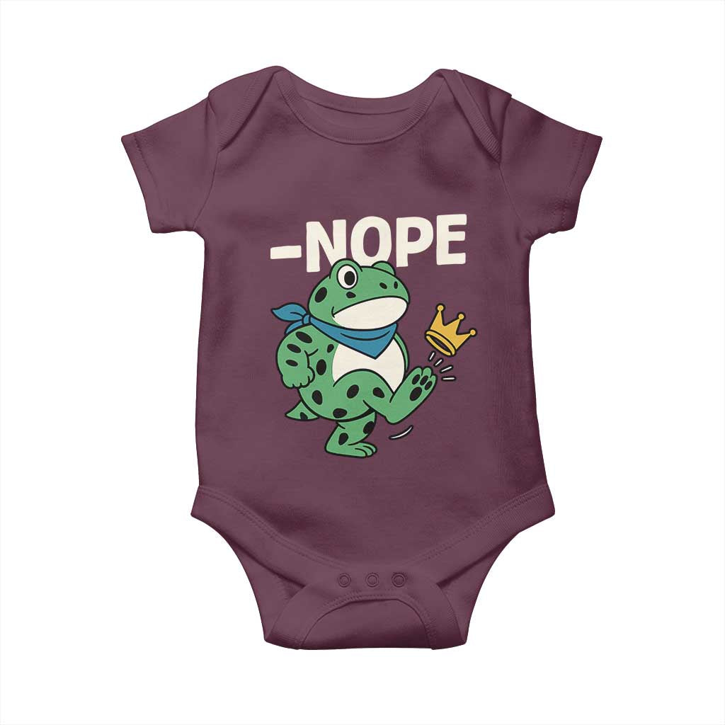 No Kings in America Portland Frog Baby Onesie Funny Political Meme TS10 Maroon Print Your Wear