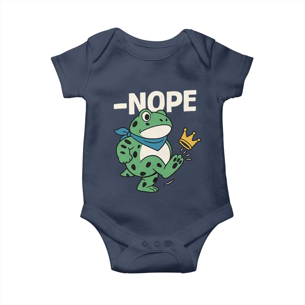 No Kings in America Portland Frog Baby Onesie Funny Political Meme TS10 Navy Print Your Wear