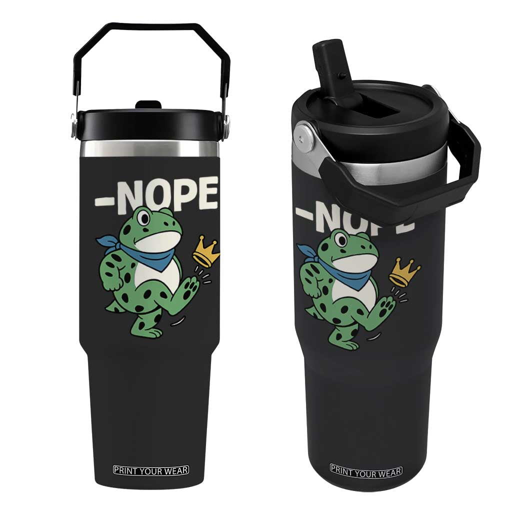 No Kings in America Portland Frog Flip Straw Tumbler Funny Political Meme TS10 One Size: 30 oz Black Print Your Wear