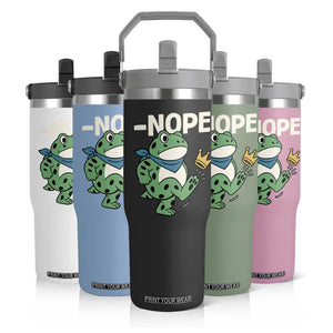 No Kings in America Portland Frog Flip Straw Tumbler Funny Political Meme TS10 Print Your Wear