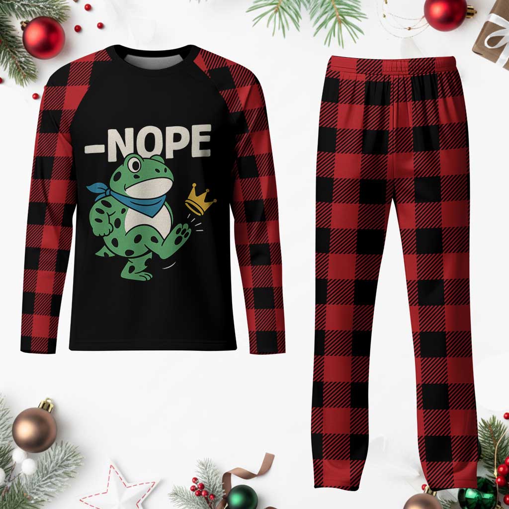No Kings in America Portland Frog Plaid Pajama Set Funny Political Meme TS10 Buffalo Plaid Print Your Wear