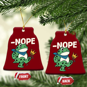 No Kings in America Portland Frog Ceramic Ornament Funny Political Meme - Print Your Wear