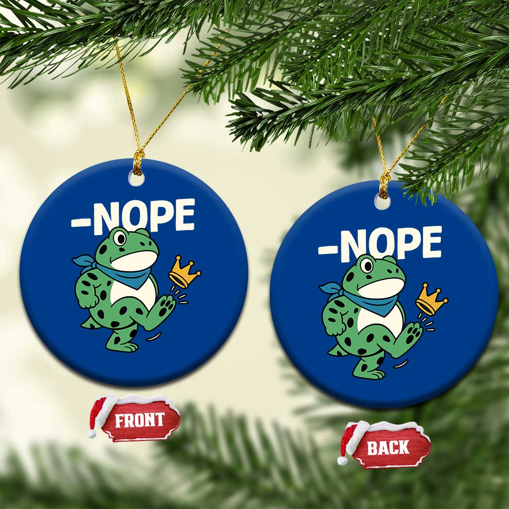 No Kings in America Portland Frog Ceramic Ornament Funny Political Meme TS10 1pc Blue Print Your Wear