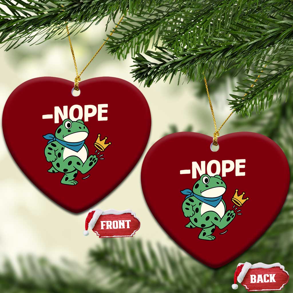 No Kings in America Portland Frog Ceramic Ornament Funny Political Meme - Print Your Wear