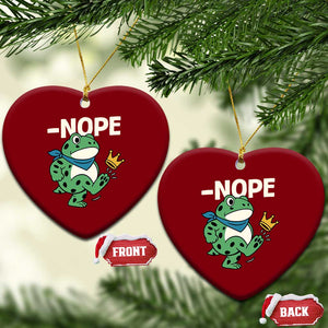 No Kings in America Portland Frog Ceramic Ornament Funny Political Meme - Print Your Wear